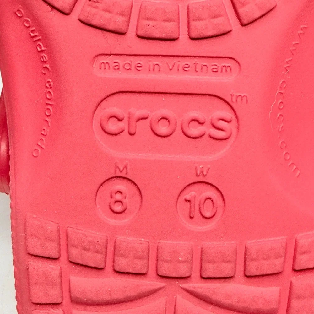 Crocs Classic Clogs Kids Unisex Size M8 W10 Raspberry Pink Slip On Water Shoes
